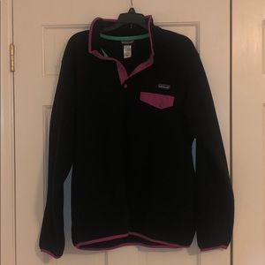 Black and pink Patagonia Synchilla pullover
